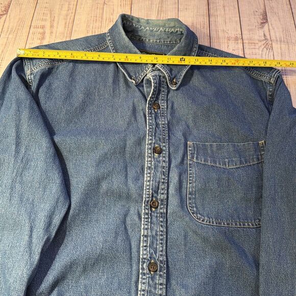 Eddie Bauer Western Outdoor Jean Jacket/Shirt Men's Rugged Denim Size Medium - Picture 5 of 13
